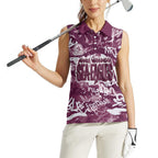 Manly Warringah Sea Eagles Rugby Women Sleeveless Polo Shirt Graffiti Typography Urban Camo Abstract Street Style
