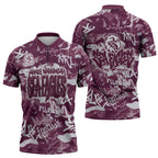 Manly Warringah Sea Eagles Rugby Zipper Polo Shirt Graffiti Typography Urban Camo Abstract Street Style