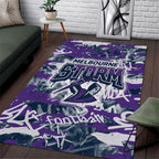 Melbourne Storm Rugby Area Rug Graffiti Typography Urban Camo Abstract Street Style