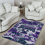 Melbourne Storm Rugby Area Rug Graffiti Typography Urban Camo Abstract Street Style