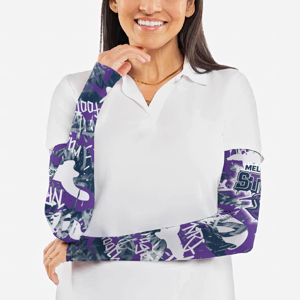 Melbourne Storm Rugby Arm Sleeves Graffiti Typography Urban Camo Abstract Street Style
