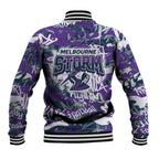 Melbourne Storm Rugby Baseball Jacket Graffiti Typography Urban Camo Abstract Street Style