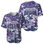 Melbourne Storm Rugby Baseball Jersey Graffiti Typography Urban Camo Abstract Street Style