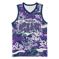Melbourne Storm Rugby Basketball Jersey Graffiti Typography Urban Camo Abstract Street Style