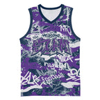 Melbourne Storm Rugby Basketball Jersey Graffiti Typography Urban Camo Abstract Street Style