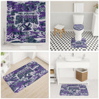 Melbourne Storm Rugby Bathroom Set Graffiti Typography Urban Camo Abstract Street Style