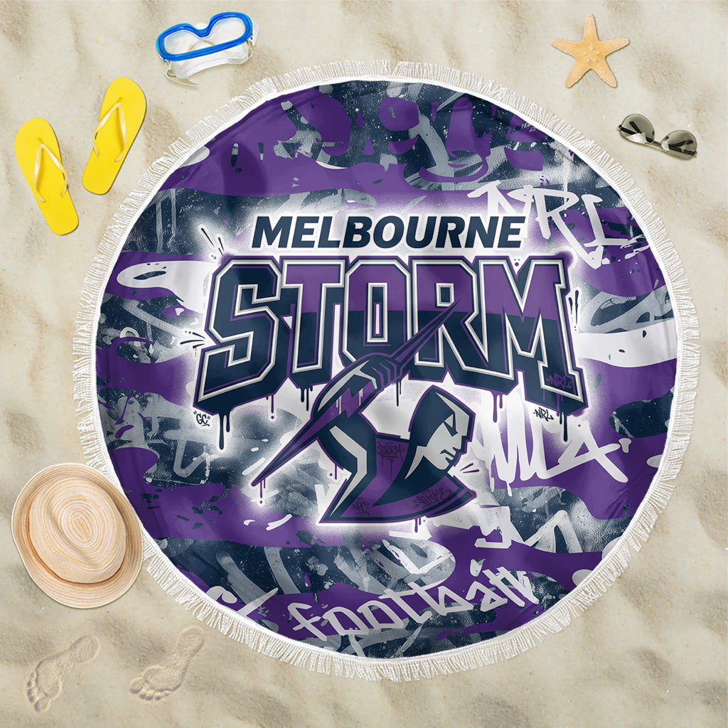 Melbourne Storm Rugby Beach Blanket Graffiti Typography Urban Camo Abstract Street Style