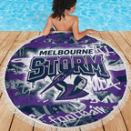 Melbourne Storm Rugby Beach Blanket Graffiti Typography Urban Camo Abstract Street Style