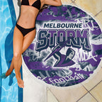 Melbourne Storm Rugby Beach Blanket Graffiti Typography Urban Camo Abstract Street Style