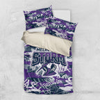 Melbourne Storm Rugby Bedding Set Graffiti Typography Urban Camo Abstract Street Style
