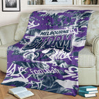 Melbourne Storm Rugby Blanket Graffiti Typography Urban Camo Abstract Street Style