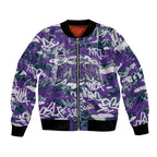 Melbourne Storm Rugby Bomber Jacket Graffiti Typography Urban Camo Abstract Street Style