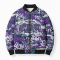 Melbourne Storm Rugby Bomber Puffer Jacket Graffiti Typography Urban Camo Abstract Street Style