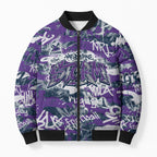 Melbourne Storm Rugby Bomber Puffer Jacket Graffiti Typography Urban Camo Abstract Street Style