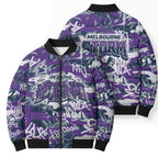 Melbourne Storm Rugby Bomber Puffer Jacket Graffiti Typography Urban Camo Abstract Street Style