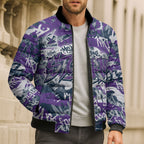 Melbourne Storm Rugby Bomber Puffer Jacket Graffiti Typography Urban Camo Abstract Street Style
