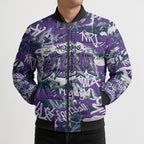 Melbourne Storm Rugby Bomber Puffer Jacket Graffiti Typography Urban Camo Abstract Street Style