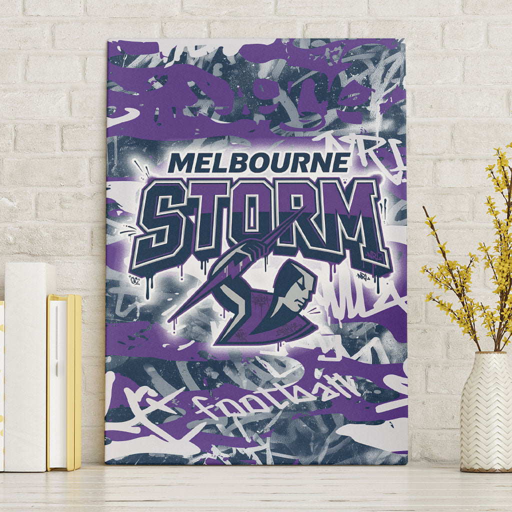 Melbourne Storm Rugby Canvas Wall Art Graffiti Typography Urban Camo Abstract Street Style