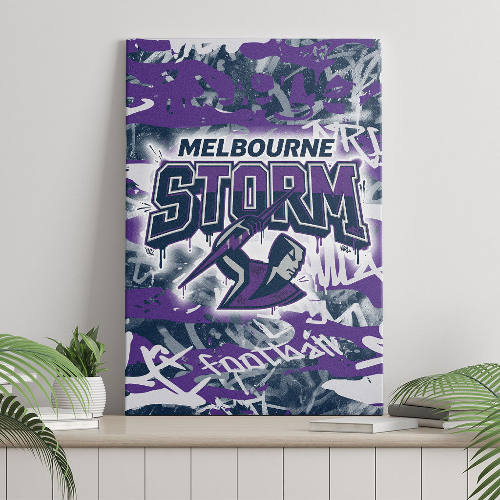 Melbourne Storm Rugby Canvas Wall Art Graffiti Typography Urban Camo Abstract Street Style