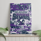 Melbourne Storm Rugby Canvas Wall Art Graffiti Typography Urban Camo Abstract Street Style
