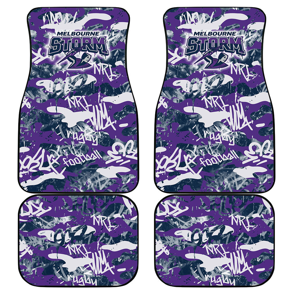 Melbourne Storm Rugby Car Mats Graffiti Typography Urban Camo Abstract Street Style