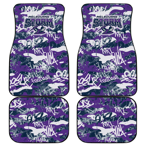Melbourne Storm Rugby Car Mats Graffiti Typography Urban Camo Abstract Street Style
