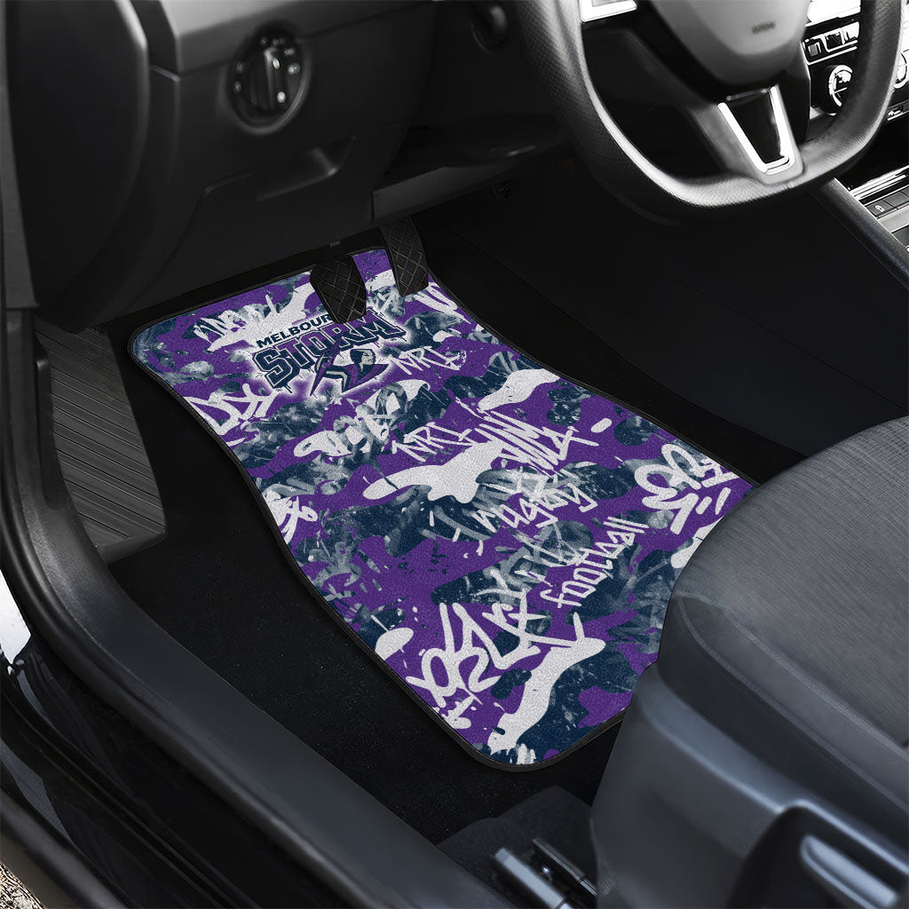Melbourne Storm Rugby Car Mats Graffiti Typography Urban Camo Abstract Street Style