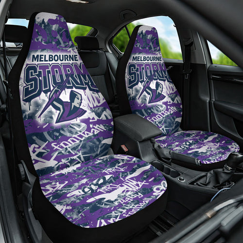 Melbourne Storm Rugby Car Seat Cover Graffiti Typography Urban Camo Abstract Street Style