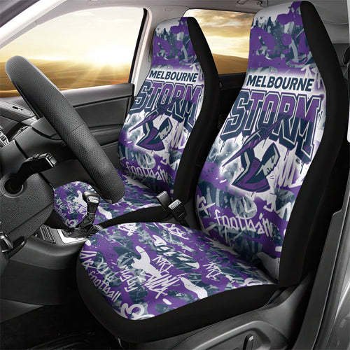 Melbourne Storm Rugby Car Seat Cover Graffiti Typography Urban Camo Abstract Street Style