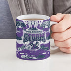 Melbourne Storm Rugby Ceramic Mug Graffiti Typography Urban Camo Abstract Street Style