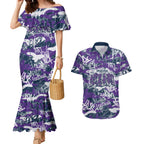 Melbourne Storm Rugby Couples Matching Mermaid Dress and Hawaiian Shirt Graffiti Typography Urban Camo Abstract Street Style