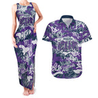 Melbourne Storm Rugby Couples Matching Tank Maxi Dress and Hawaiian Shirt Graffiti Typography Urban Camo Abstract Street Style