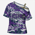 Melbourne Storm Rugby Cross Shoulder Shirt Graffiti Typography Urban Camo Abstract Street Style