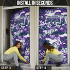 Melbourne Storm Rugby Door Cover Graffiti Typography Urban Camo Abstract Street Style