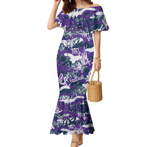 Melbourne Storm Rugby Family Matching Mermaid Dress and Hawaiian Shirt Graffiti Typography Urban Camo Abstract Street Style