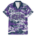 Melbourne Storm Rugby Family Matching Off Shoulder Maxi Dress and Hawaiian Shirt Graffiti Typography Urban Camo Abstract Street Style