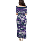 Melbourne Storm Rugby Family Matching Puletasi and Hawaiian Shirt Graffiti Typography Urban Camo Abstract Street Style