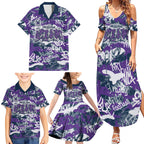 Melbourne Storm Rugby Family Matching Summer Maxi Dress and Hawaiian Shirt Graffiti Typography Urban Camo Abstract Street Style