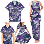 Melbourne Storm Rugby Family Matching Tank Maxi Dress and Hawaiian Shirt Graffiti Typography Urban Camo Abstract Street Style