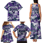Melbourne Storm Rugby Family Matching Tank Maxi Dress and Hawaiian Shirt Graffiti Typography Urban Camo Abstract Street Style