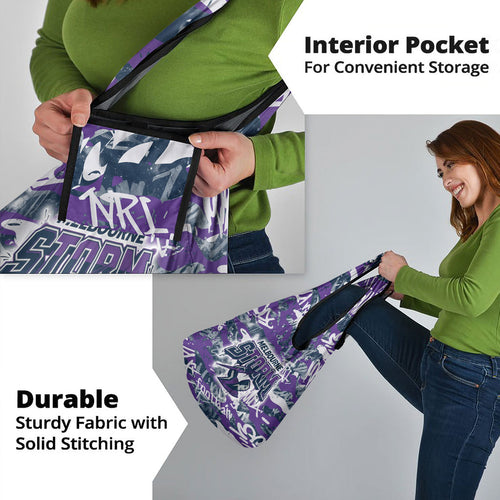 Melbourne Storm Rugby Grocery Bag Graffiti Typography Urban Camo Abstract Street Style