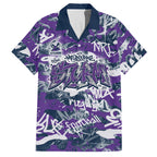 Melbourne Storm Rugby Hawaiian Shirt Graffiti Typography Urban Camo Abstract Street Style