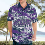 Melbourne Storm Rugby Hawaiian Shirt Graffiti Typography Urban Camo Abstract Street Style
