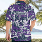 Melbourne Storm Rugby Hawaiian Shirt Graffiti Typography Urban Camo Abstract Street Style