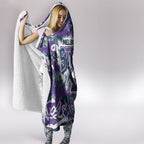 Melbourne Storm Rugby Hooded Blanket Graffiti Typography Urban Camo Abstract Street Style