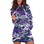 Melbourne Storm Rugby Hoodie Dress Graffiti Typography Urban Camo Abstract Street Style