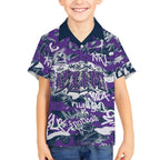 Melbourne Storm Rugby Kid Hawaiian Shirt Graffiti Typography Urban Camo Abstract Street Style