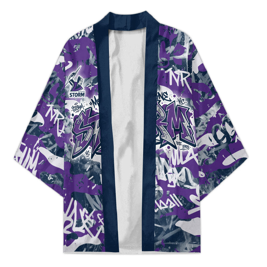 Melbourne Storm Rugby Kimono Graffiti Typography Urban Camo Abstract Street Style