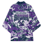 Melbourne Storm Rugby Kimono Graffiti Typography Urban Camo Abstract Street Style