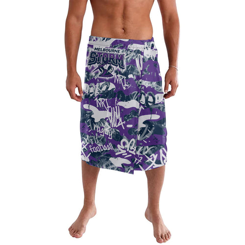 Melbourne Storm Rugby Lavalava Graffiti Typography Urban Camo Abstract Street Style
